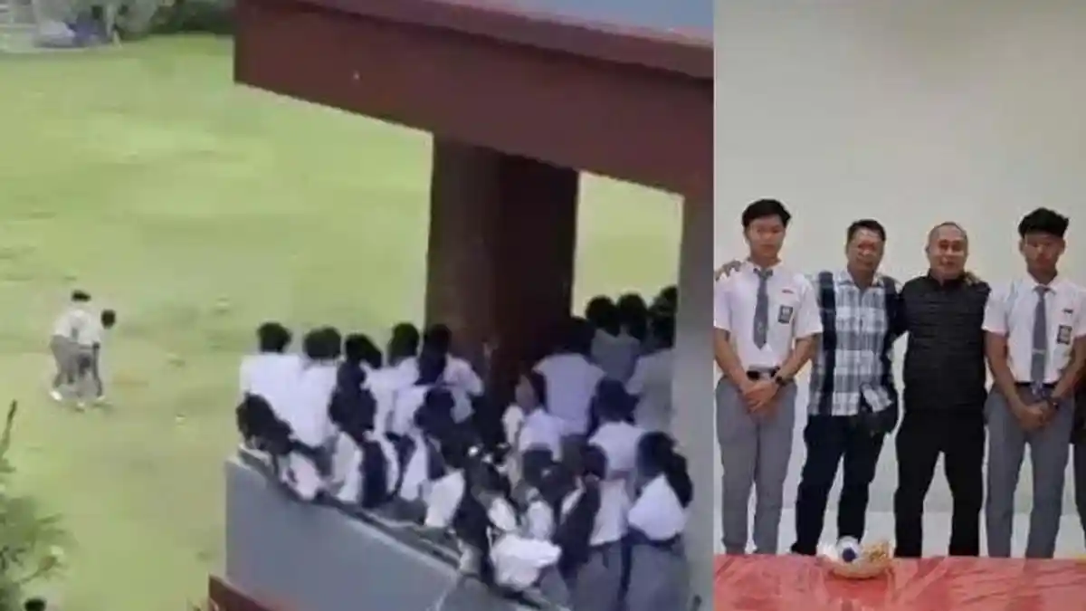 Dua Siswa SMA 2 Abiansemal Bali Duel di Lapangan Sekolah, Diduga Dibiarkan Guru BK, Teman Menonton