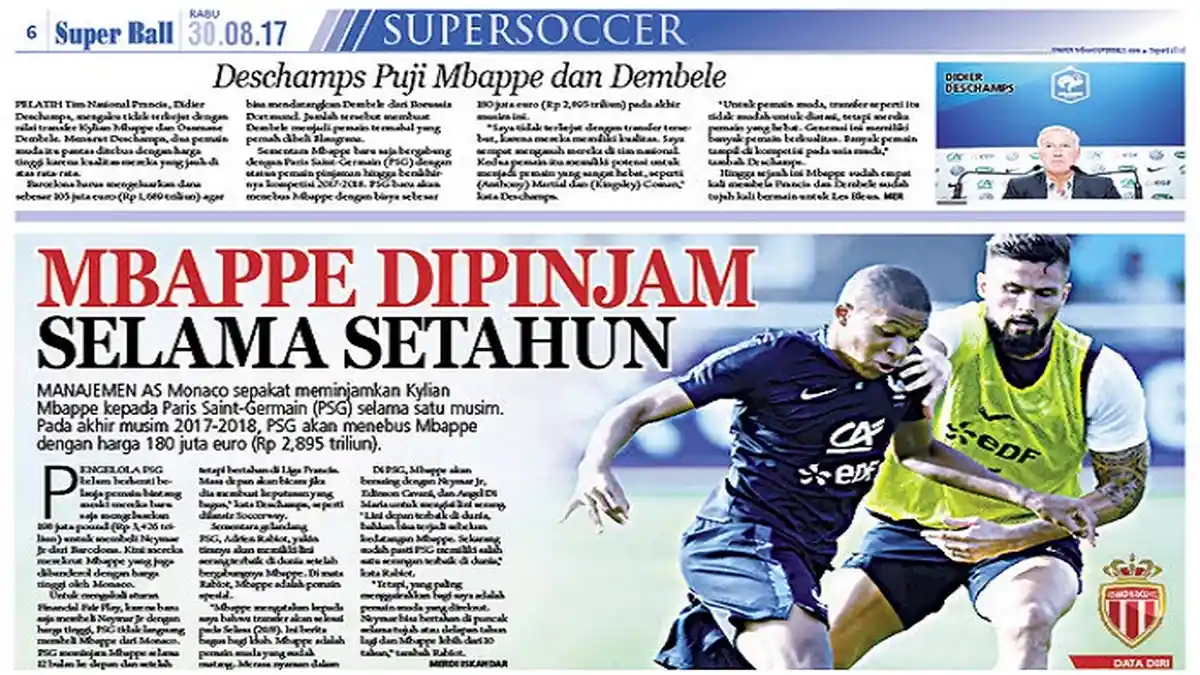 Kylian Mbappe Dipinjam PSG Selama Satu Tahun