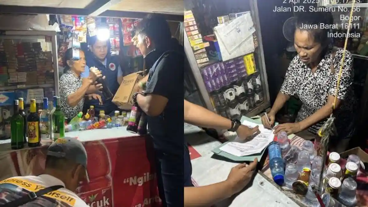 Jual Miras, Warung Kelontong di Jalan Semeru Bogor Dirazia Polisi, 73 Botol Langsung Diangkut