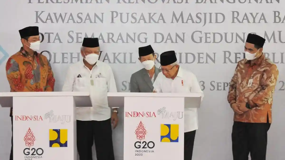 Peresmian Renovasi Masjid Raya Baiturrahman Semarang, Wapres: Jangan Hanya Sebatas Tempat Salat