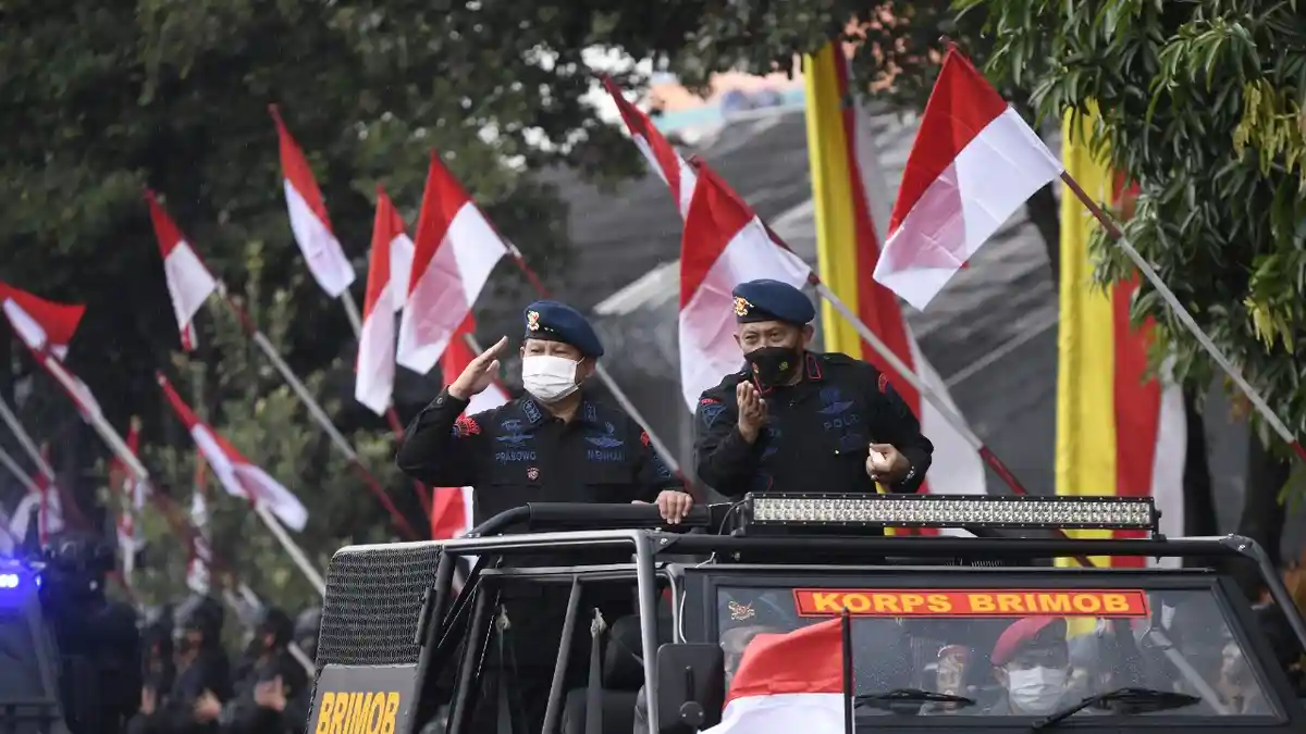 Menteri Pertahanan Prabowo Subianto Dianugerahi Warga Kehormatan Brimob Polri