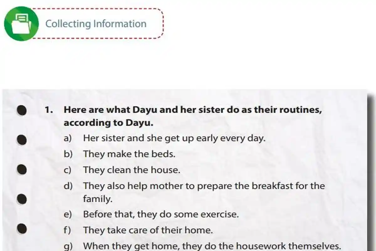 Kunci Jawaban Bahasa Inggris Kelas 8 Halaman 97 98, Collecting Information: Activity They Do