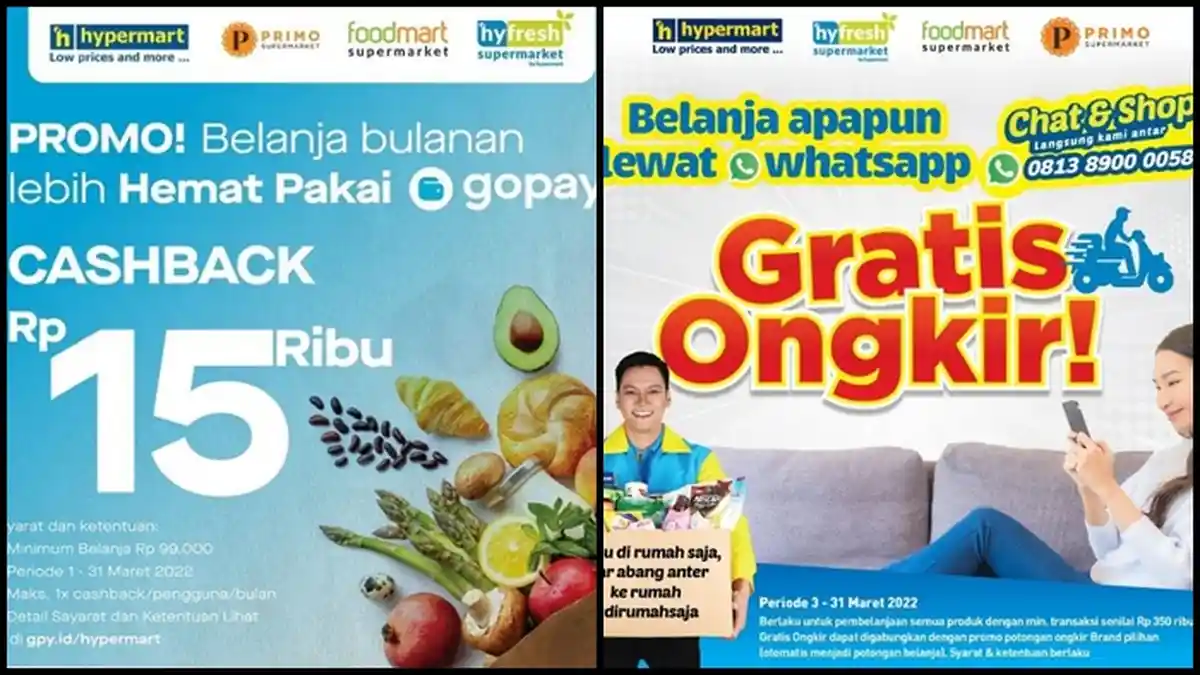 PROMO Hypermart Hari ini Rabu 9 Maret 2022, Bayar Pakai GoPay Dapatkan Cashback hingga Rp 15.000