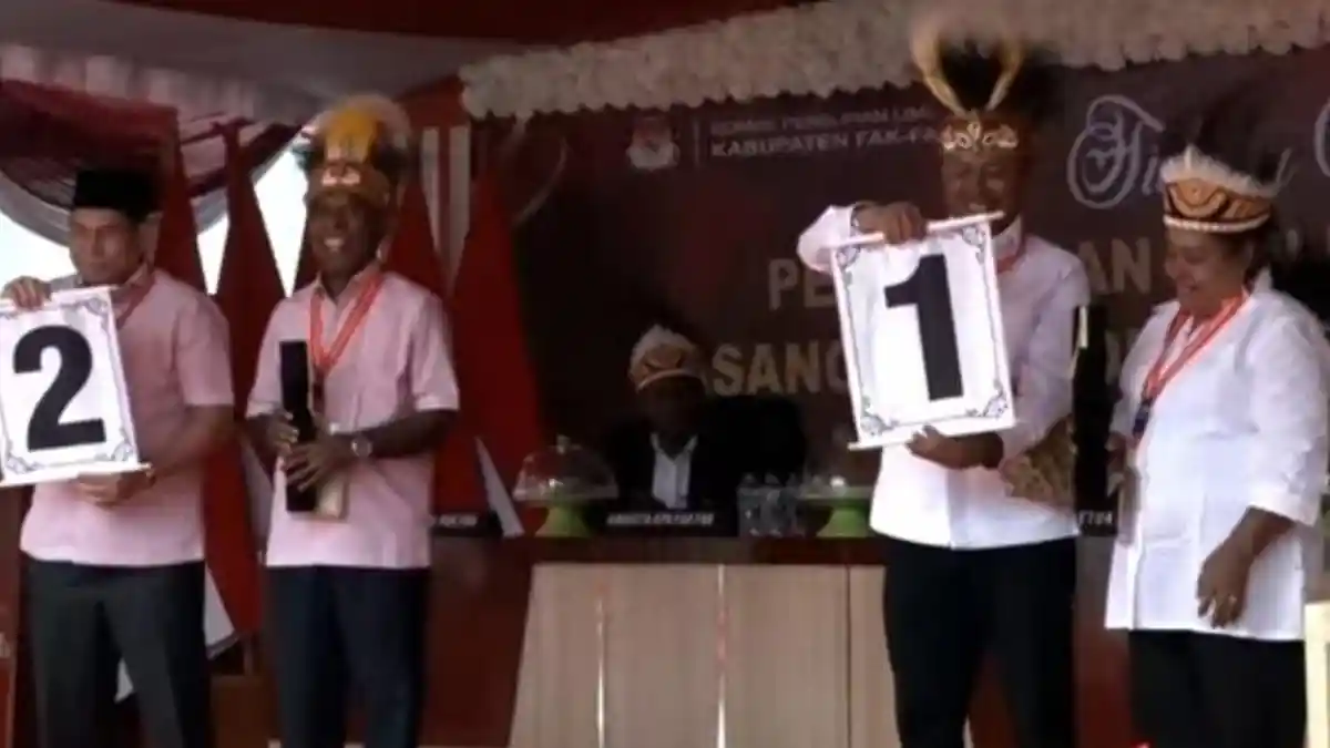 Hasil Pengundian Nomor Urut Cakada Fakfak, Utayoh 1 dan Santun 2