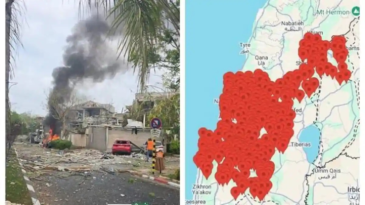 Serangan Balik Terbaru Iran Pakai 20 Rudal Menuju Israel, Ledakan dan Kobaran Api Terlihat di Haifa