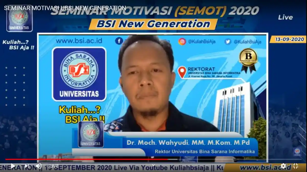 Kampus UBSI Sukses Gelar Seminar Motivasi (SEMOT) Online