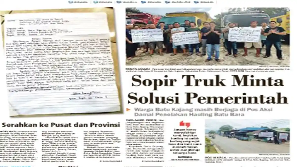 Sopir Truk Batu Bara Minta Solusi Pemerintah Imbas Kendaraan Mereka Dicegat Warga Batu Sopang Paser