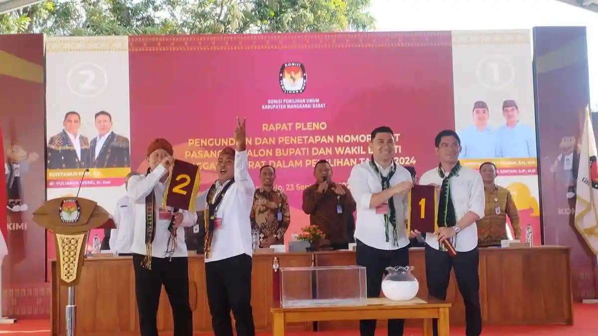 Hasil Pengundian Nomor Urut Cabup-cawabup Manggarai Barat, Mario-Richard 1 Edi-Weng 2