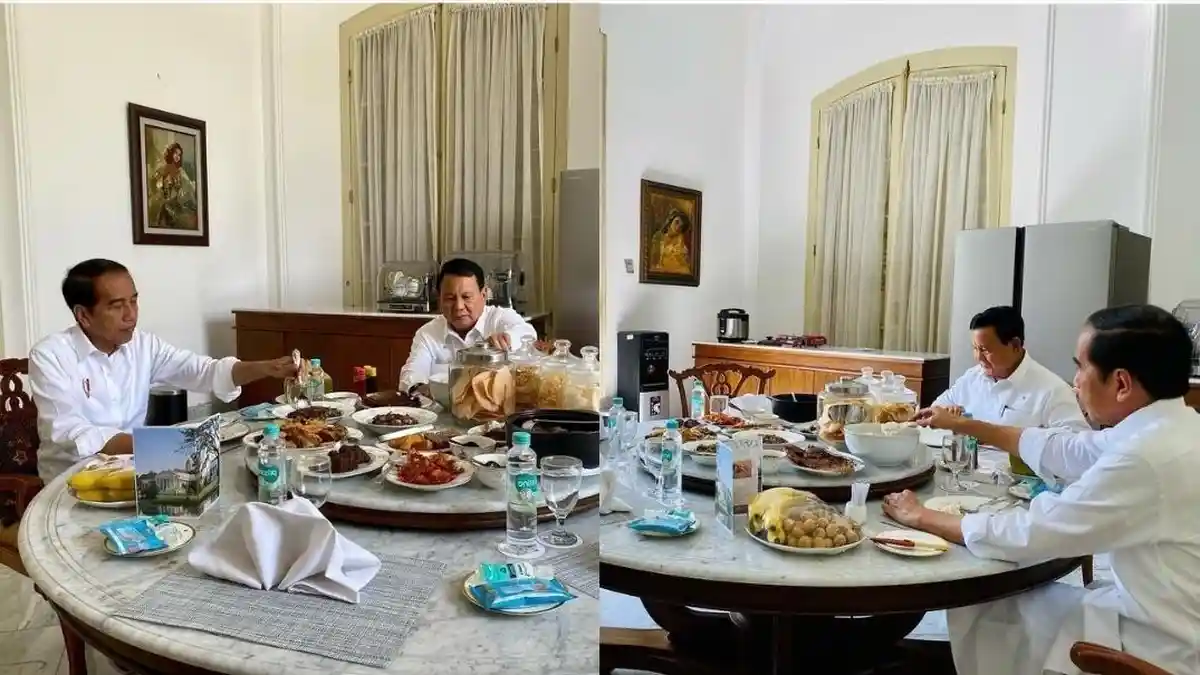 Prabowo Unggah Momen Mesra Bareng Jokowi Makan Berdua di Istana Bogor, Netizen: Kode Halus!