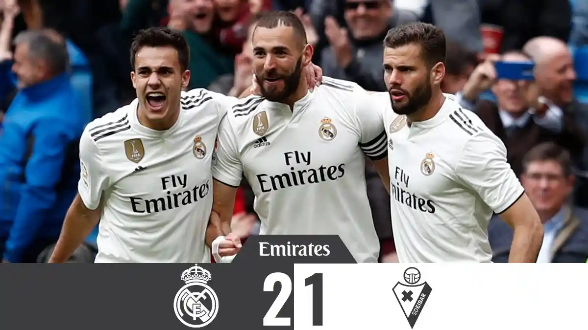 Hasil Liga Spanyol Real Madrid vs Eibar, Karim Benzema Cetak 2 Gol, Real Madrid Menang 2-1