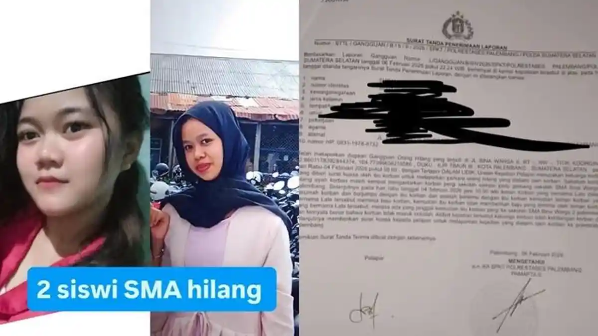 Siswi SMA di Palembang Dilaporkan Hilang, Diduga Pergi Bersama Teman Saat Jam Sekolah