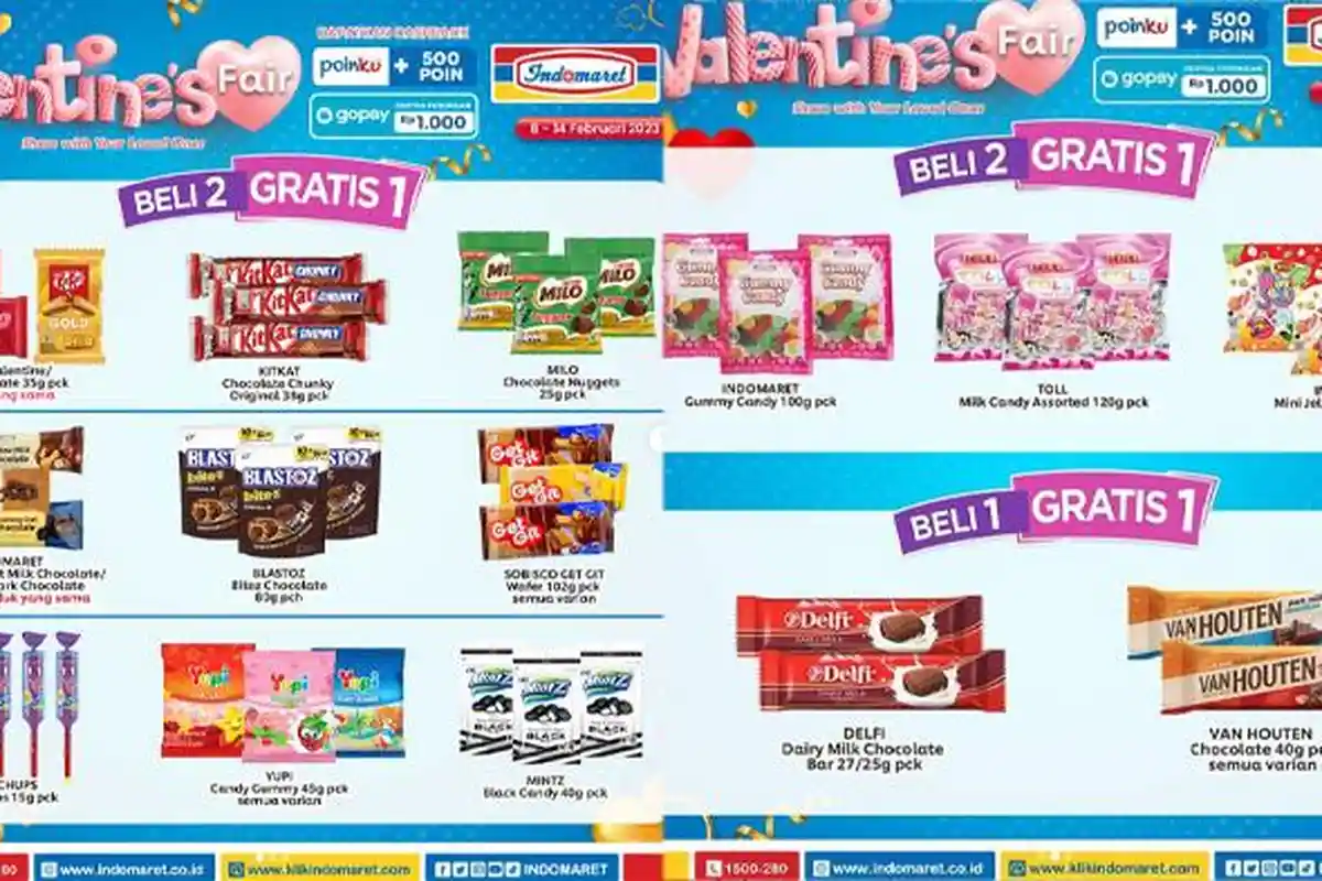 Promo Valentine Alfamart dan Indomaret Hari Ini Rabu 8 Februari 2023: Diskon Beli 2 Gratis 1 Delfi