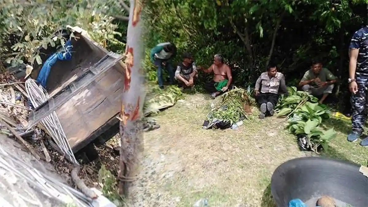 Kecelakaan Maut Pukul 15.35 WIB, 4 Orang Tewas, Truk Muat Puluhan Rombongan Wisata Terjun ke Jurang