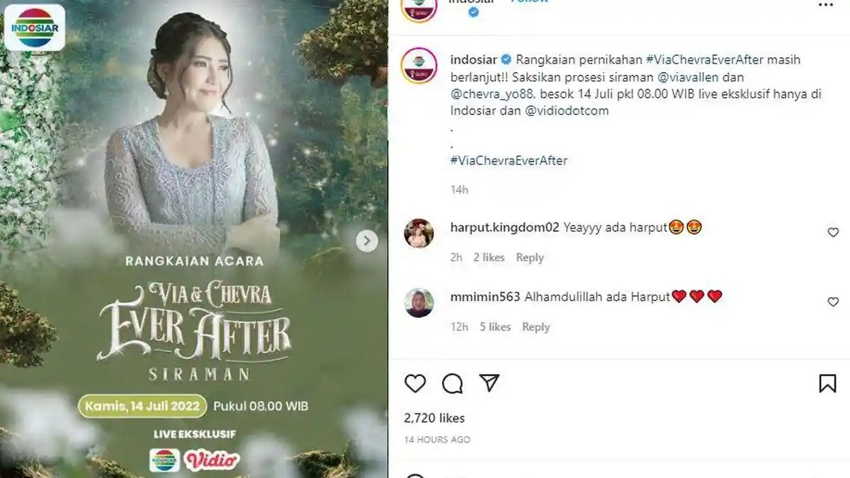 Sedang Berlangsung Live Streaming Indosiar Siraman Via Vallen dan Chevra