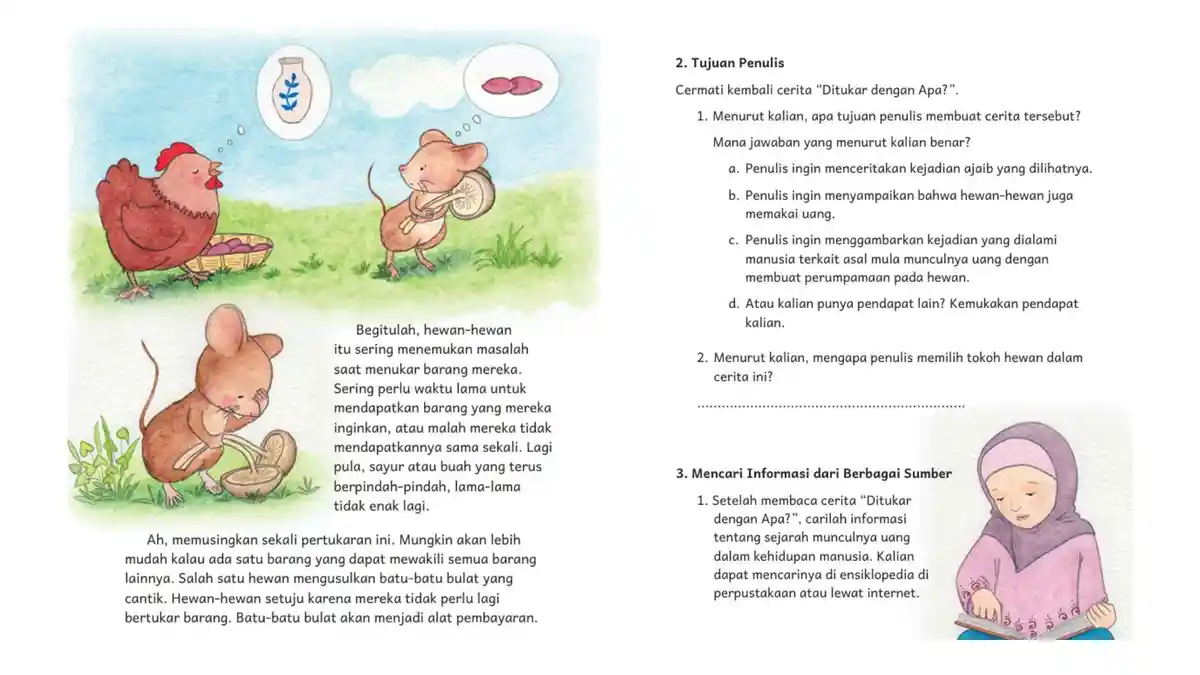 Kunci Jawaban Bahasa Indonesia Kelas 4 SD Halaman 111 Kurikulum Merdeka, Ditukar dengan Apa