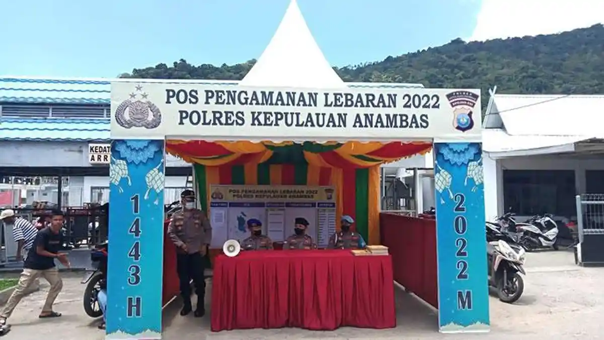 Hadapi Arus Mudik Lebaran, Polres Anambas Dirikan Pos Pengamanan di Pelabuhan Tarempa