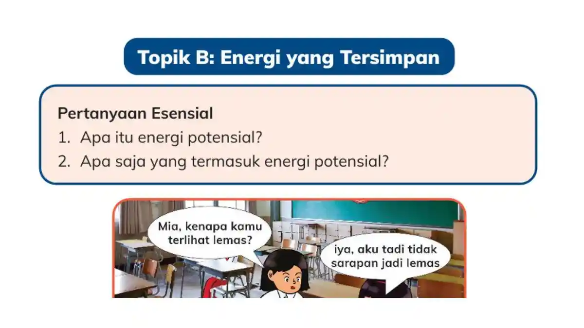 Kunci Jawaban IPAS Kelas 4 Halaman 105 Kurikulum Merdeka: Energi yang Tersimpan
