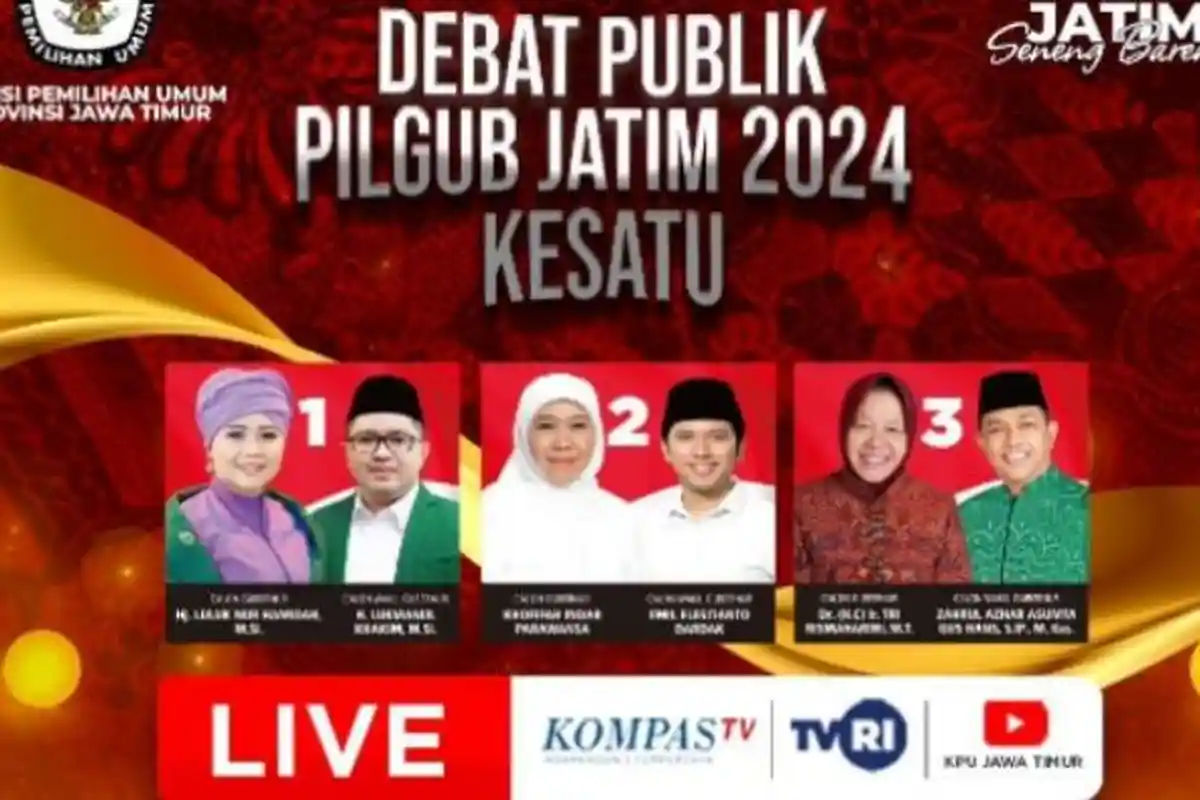 Elektabilitas Luluk vs Khofifah vs Risma Jelang Debat Malam Ini, Hasil Survei Pilkada Jatim 2024