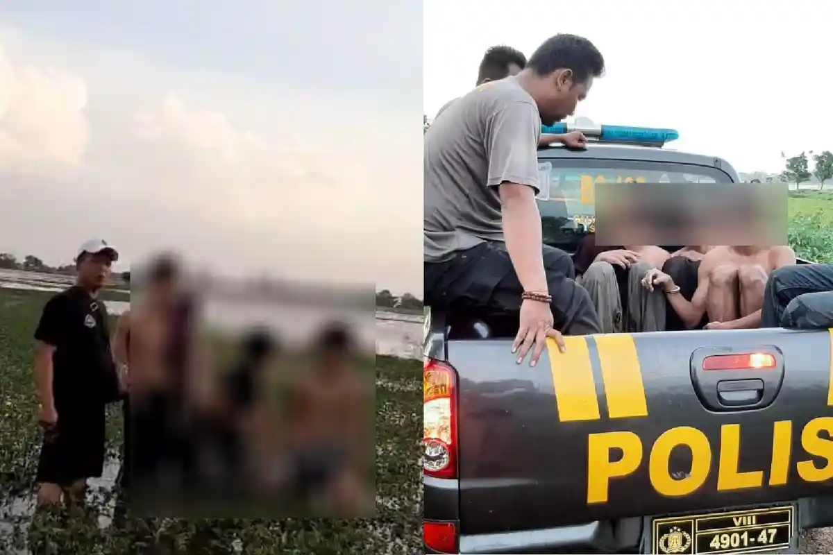 Komplotan Geng Motor Bikin Ulah Lagi di Indramayu, Langsung Kabur ke Sawah Saat Disikat Polisi