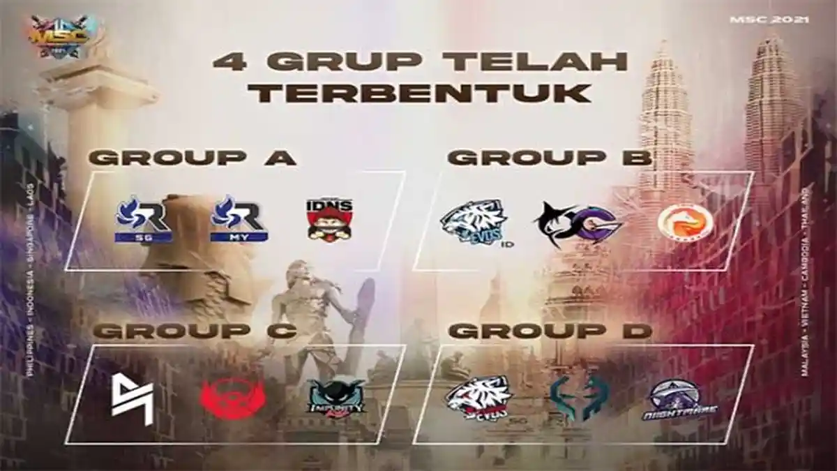 UPDATE Jadwal MSC 2021 Hasil Drawing - Adu Kuat EVOS Indonesia Vs Singapura dan Misi Bigetron Alpha