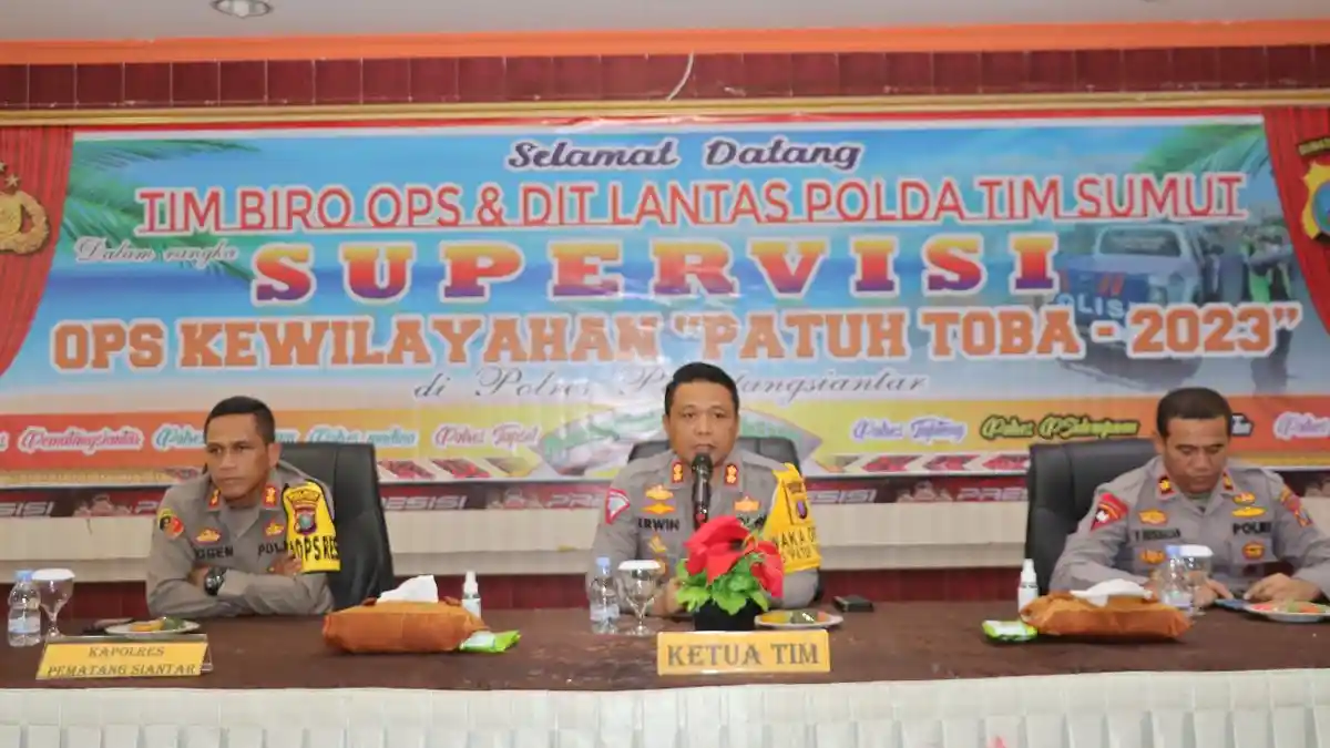 Kapolres Pematang Siantar Terima Kunjungan Tim Supervisi Operasi Patuh Toba 2023 Polda Sumut