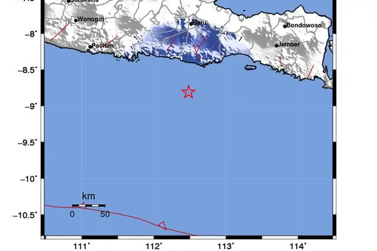 Gempa Bumi Jawa Timur, 1 Menit Lalu Trenggalek hingga Karangkates Diguncang Mag 4,5 Info dari BMKG