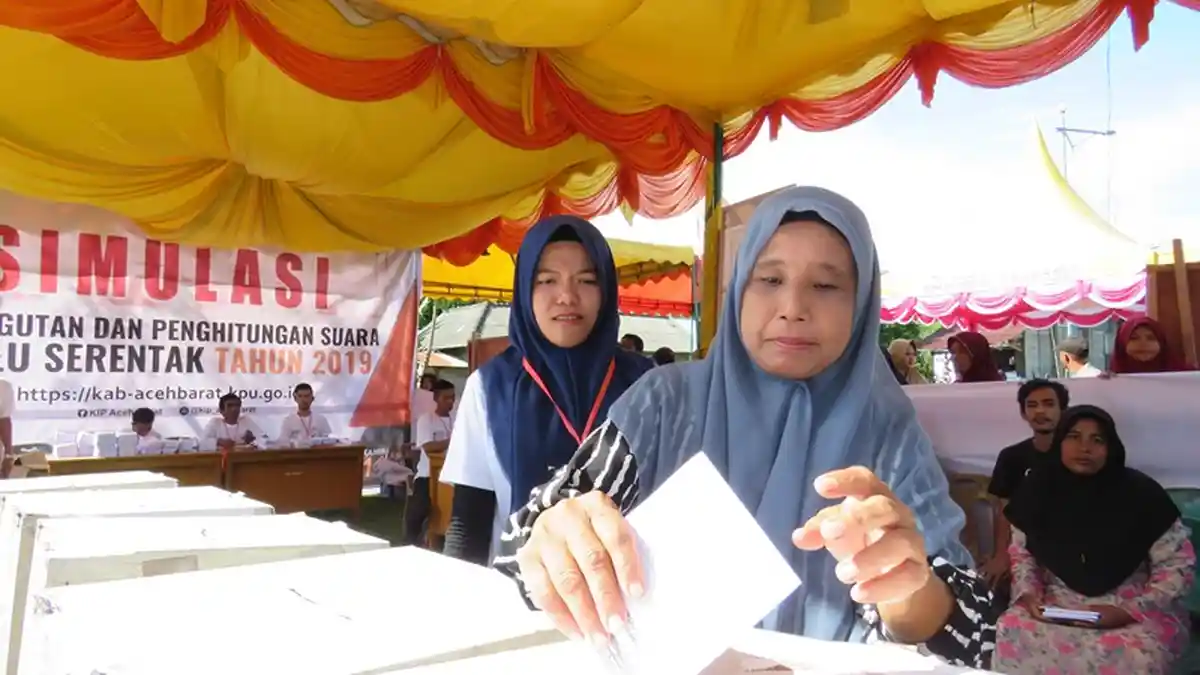 KIP Aceh Barat Simulasi Pemungutan dan Penghitungan Suara Pemilu