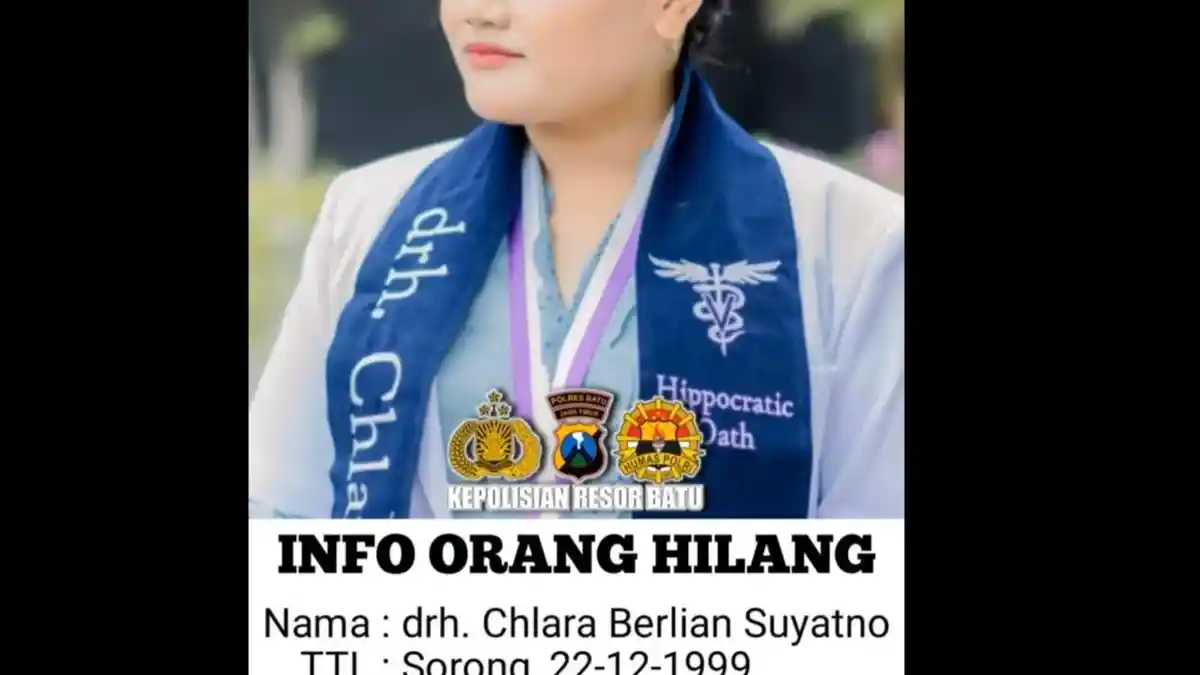 Dokter Hewan yang Hilang Anak Kabag Ops Polres Batu, Sempat Tinggalkan Surat dan Ingin Kerja