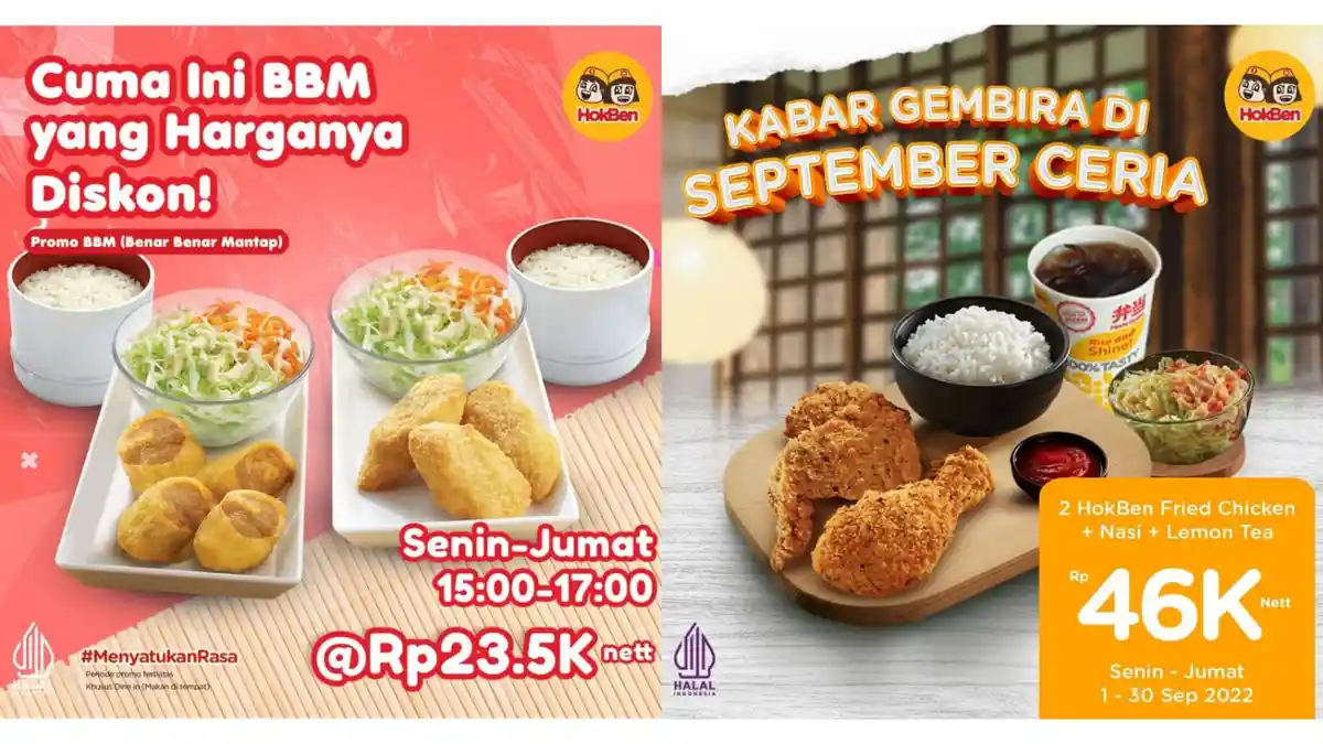 Promo HokBen Hari Ini 23 September 2022, Paket Lengkap Harga Hemat untuk HokBen Fried Chicken