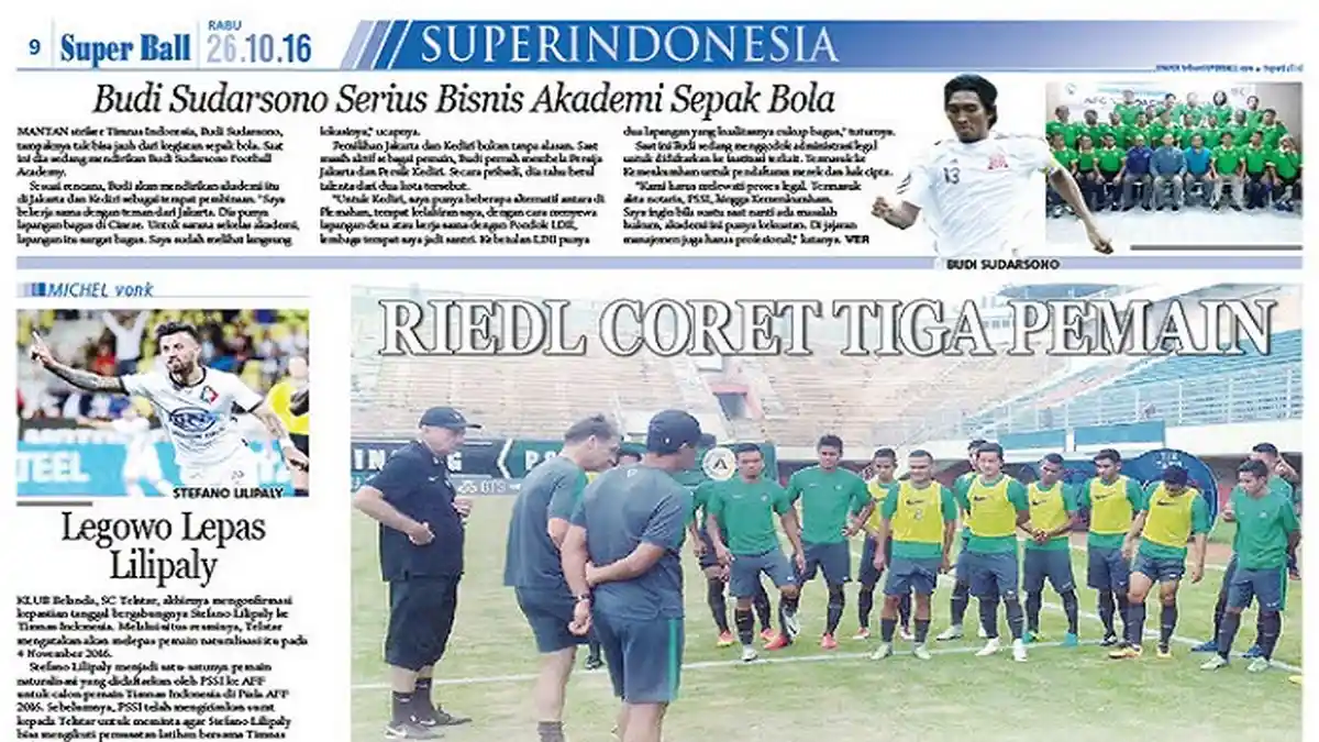 Alfred Riedl Coret Tiga Pemain