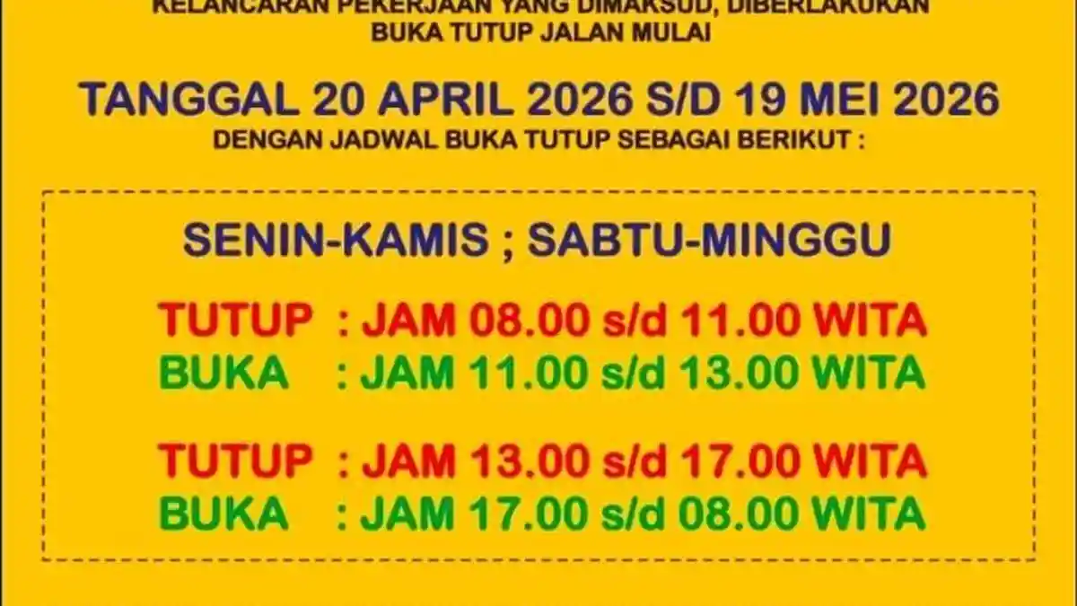 Ruas Tentena–Taripa Ditutup Sementara, Ini Jadwal Buka Tutup Mulai 20 April 2026
