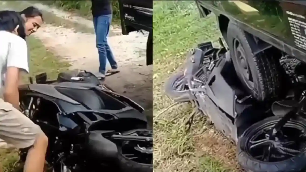Viral Aksi Sejumlah Pemuda Rusak Sepeda Motor yang Baru Alami Kecelakaan demi Klaim Asuransi