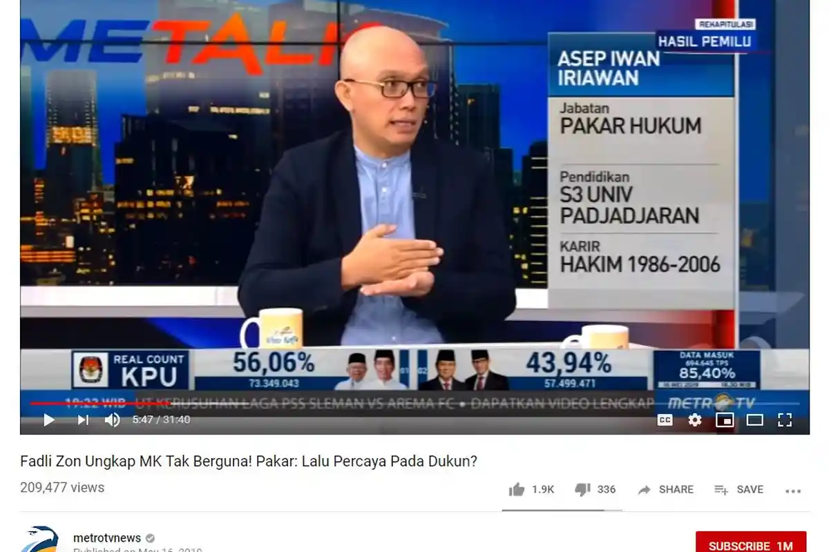 Kubu Prabowo Tak akan Gugat Hasil Pemilu, Pakar Hukum: Jika Tak Percaya MK Jangan Hidup di Indonesia