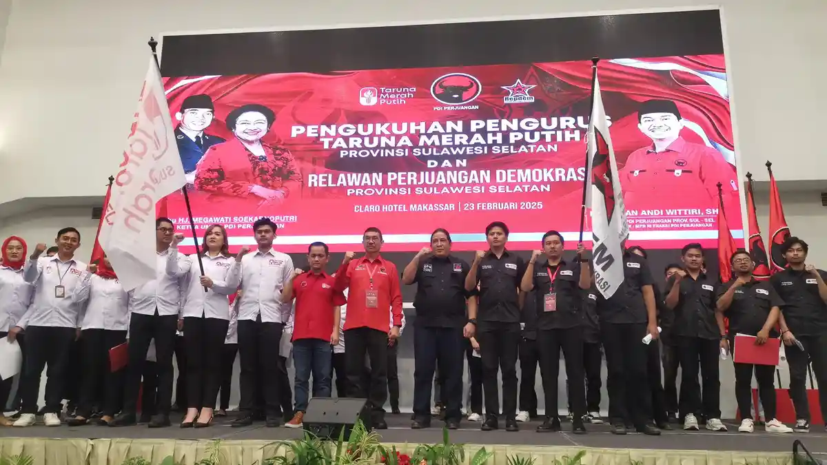 PDIP Sulsel Kukuhkan Pengurus Taruna Merah Putih dan Repdem, Siap Jadi Garda Terdepan Generasi Muda