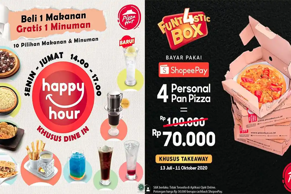 PROMO PIZZA HUT Baru Juli 2020, Beli 1 Makanan Gratis 1 Minuman hingga Funt4stic Box hanya Rp 70.000