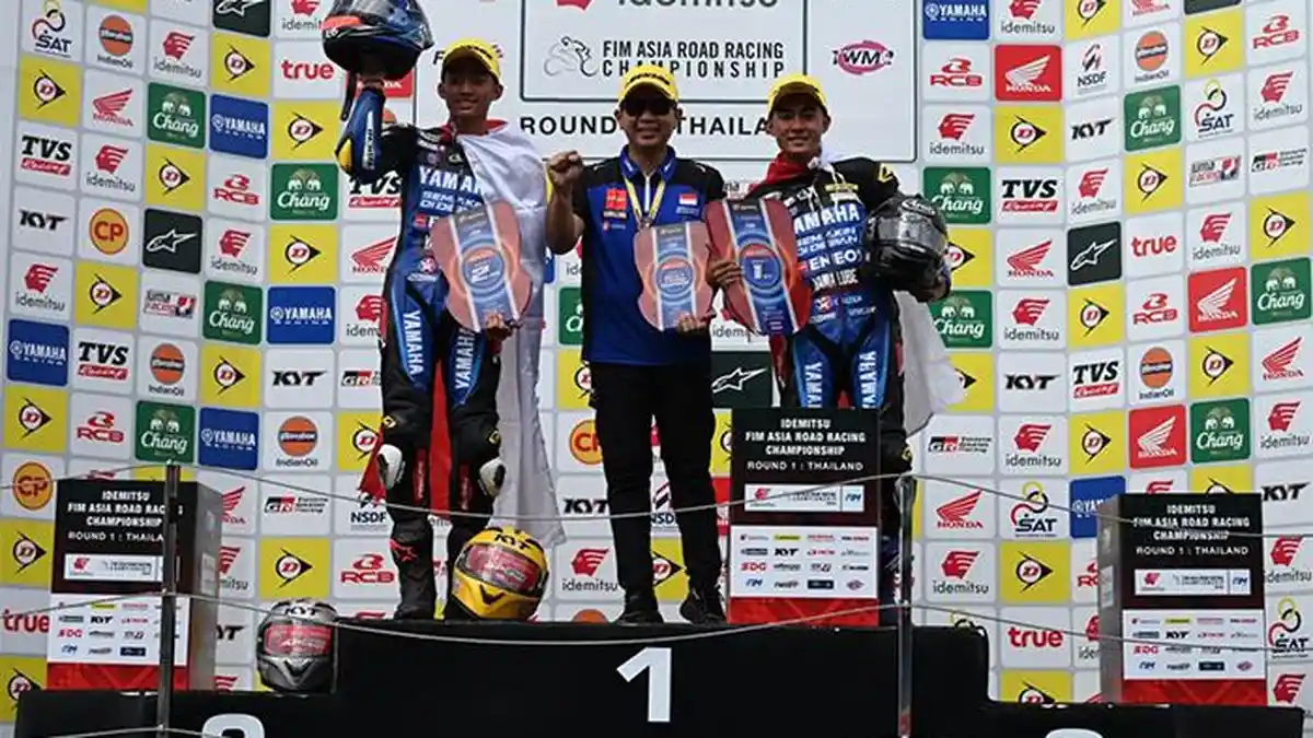Tim YRI Borong Podium 1-2 AP250, Wahyu Nugroho Rookie Terbaik Seri 1 ARRC 2024 Thailand