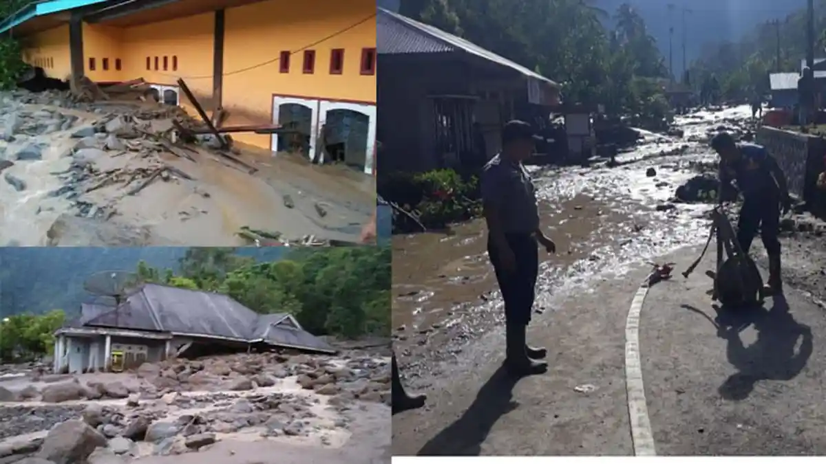 Banjir Galapung Tanjung Sani Agam Rusak 13 Rumah, Material Longsor Tutup Jalan Sepanjang 100 Meter