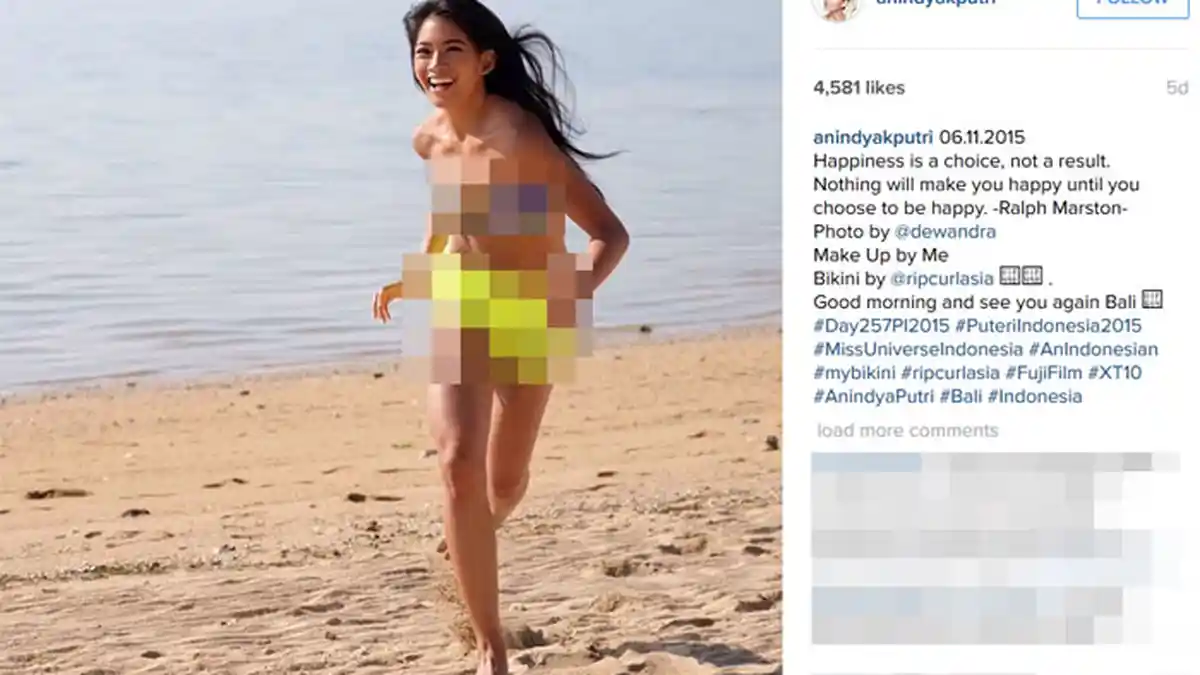 'Nagih', Netizen: Mbak Anindya, Tambah Lagi Dong Foto Bikininya