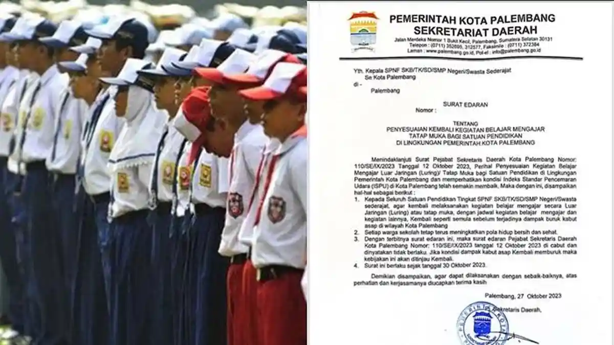 Senin Sekolah di Palembang Kembali Normal, Kabut Asap Membaik Tak Ada Lagi Pengurangan Jam Belajar