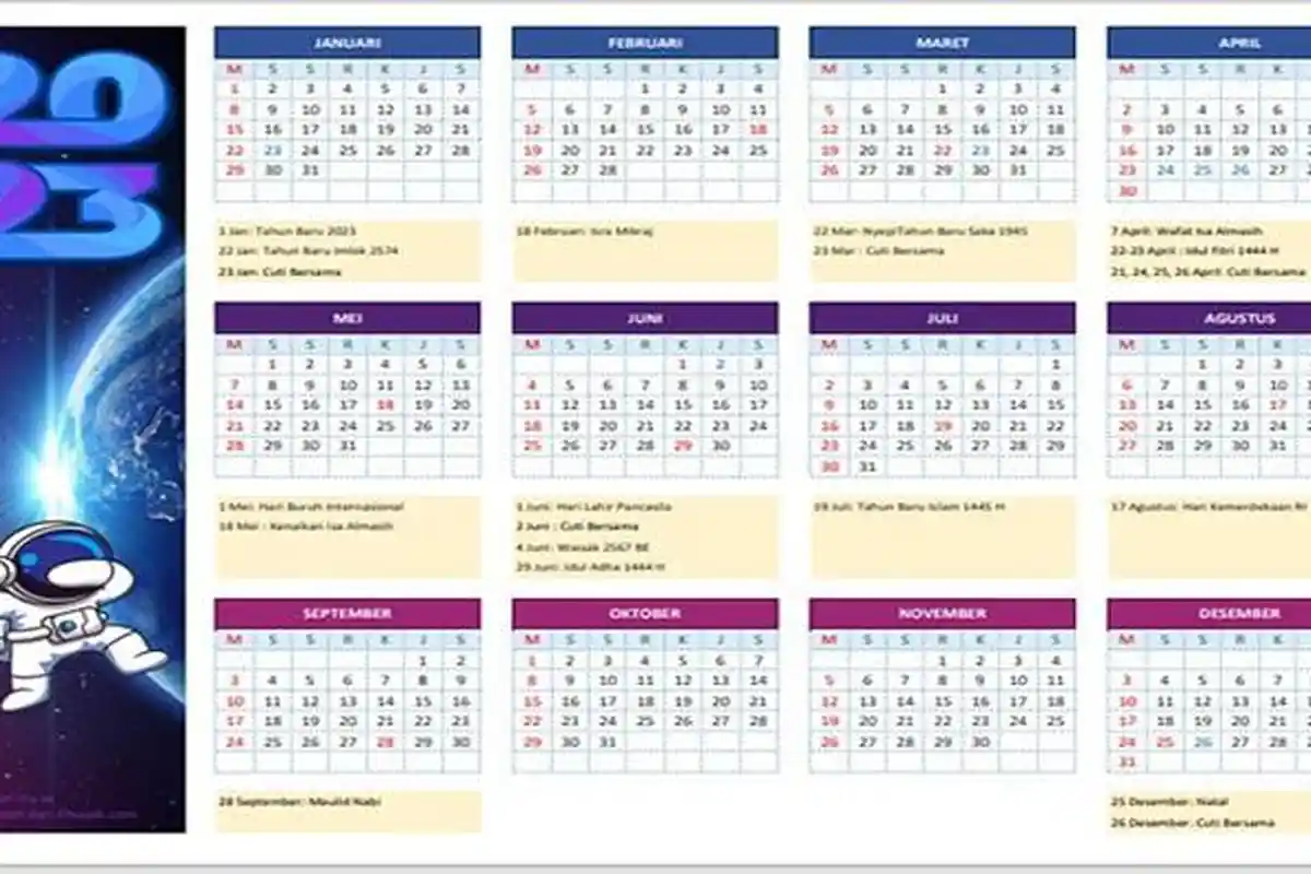 Kalender 2023 Libur Nasional Hari Lahir Pancasila, Waisak dan Idul Adha Masing-Masing Berapa Hari?