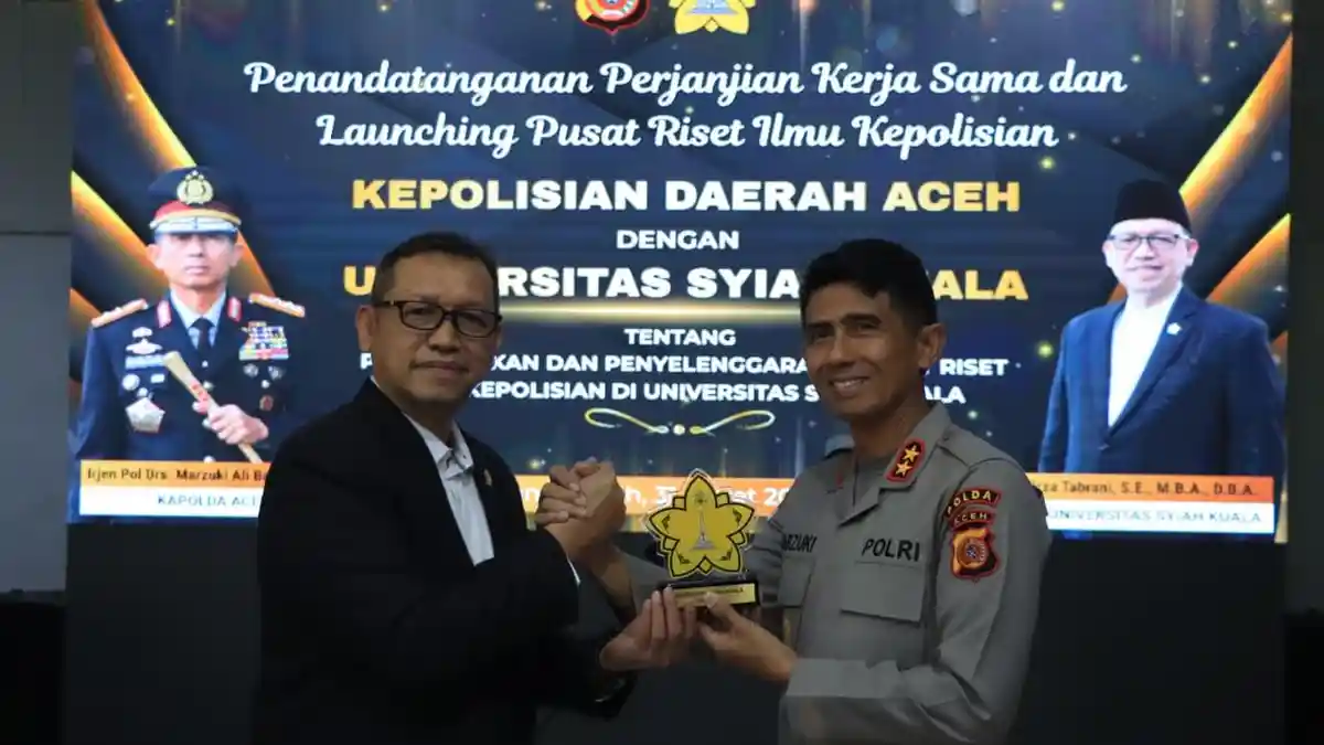 Polda Aceh dan USK Jalin Kerja Sama dan Luncurkan Pusat Riset Ilmu Kepolisian