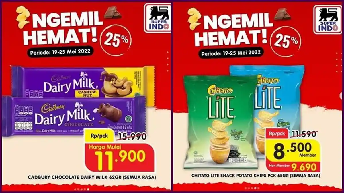 Katalog Promo Superindo Hari ini Rabu 25 Mei 2022, Belanja Camilan Ada Diskon hingga 25 Persen