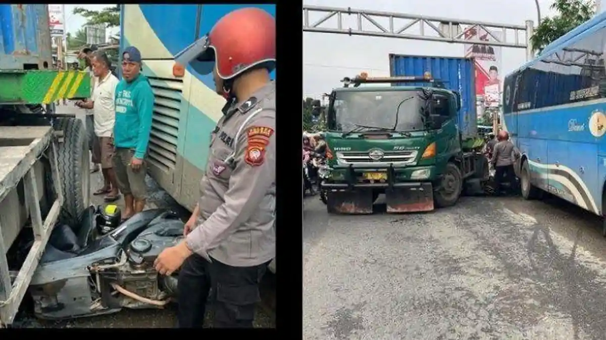 Sosok Bripda Novandro Relakan Motor Jadi Ganjalan Bus Cegah Kecelakaan ...
