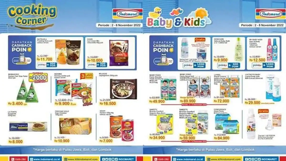 Terbaru Promo Indomaret Hari ini Rabu 2 November 2022, Pampers Anak Turun Harga