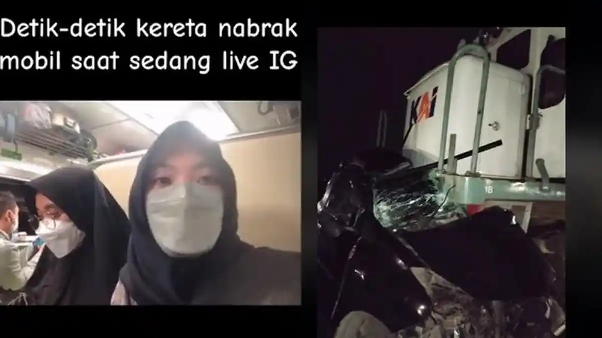 Kronologi Kejadian Mobil Tabrak Kereta Api yang Tertangkap LIVE IG Penumpang Kereta