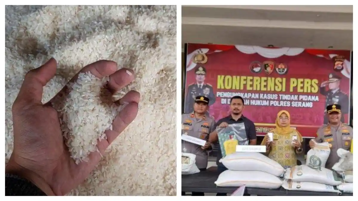Modus Beras Oplosan di Serang, Sulap Beras Bulog Berjamur Campur Vanili agar Bersih dan Wangi