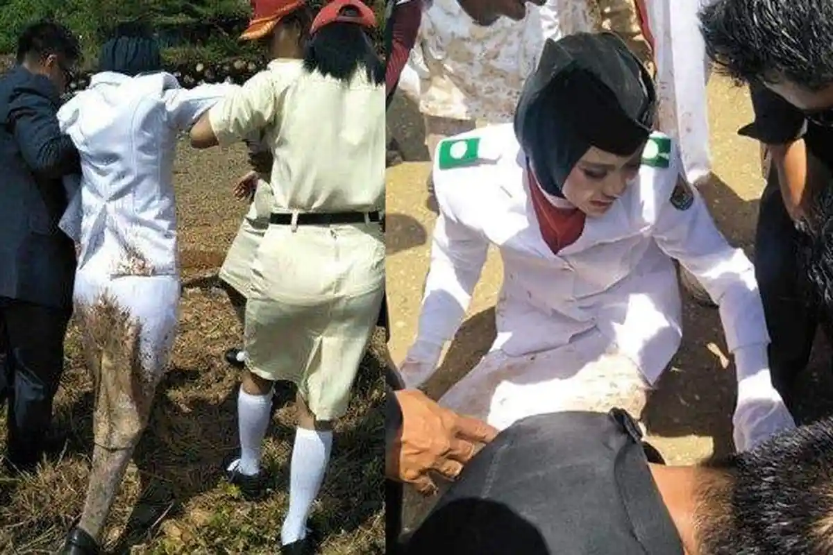 Demi Merah Putih, Kaki Tertusuk Paku 7Cm, Paskibraka Pembawa Baki Tahan Sakit hingga Upacara Selesai