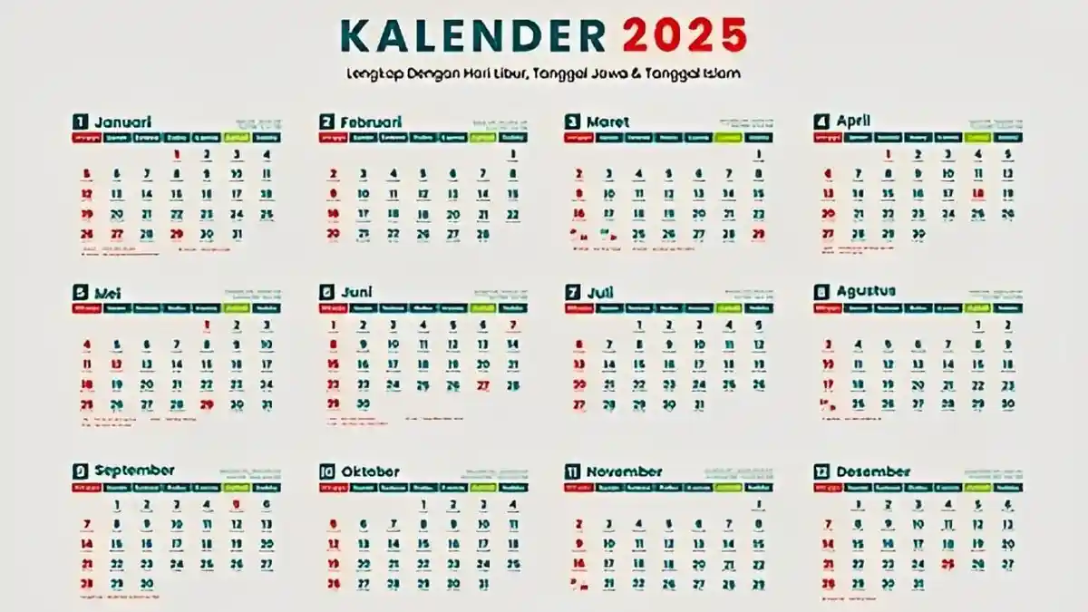 17 Tanggal Merah Hari Libur Nasional Kalender 2025 Beserta Link Downloadnya