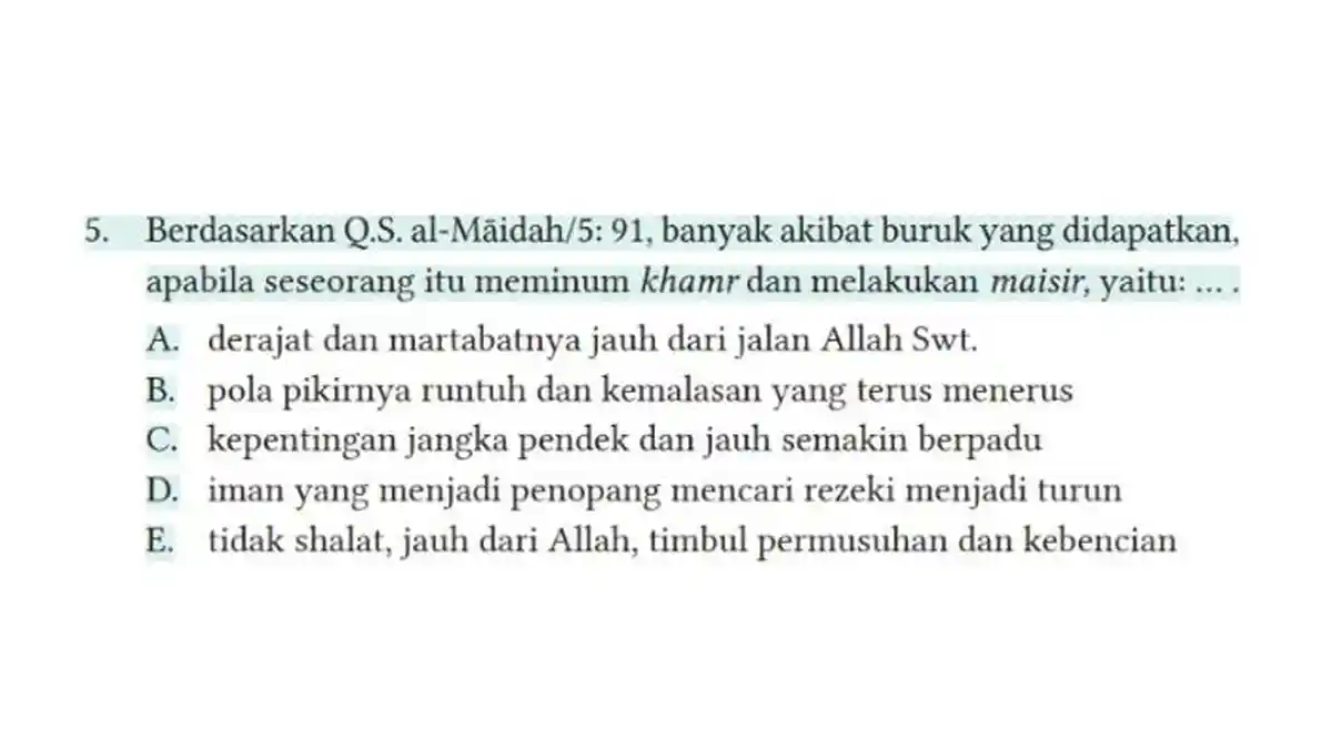 Kunci Jawaban PAI Kelas 11, Akibat Buruk yang Didapatkan Apabila ...