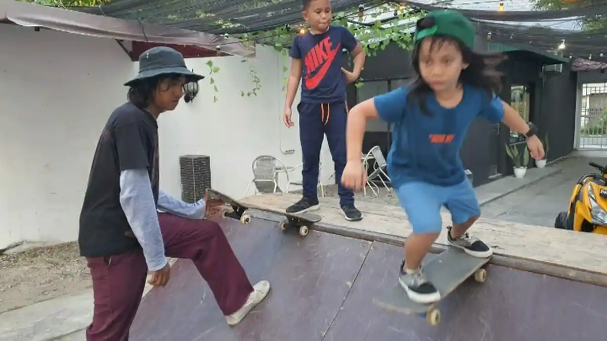 Skatepark Khusus Anak-anak Pertama di Kota Medan, Berada di Dalam Area Cafe
